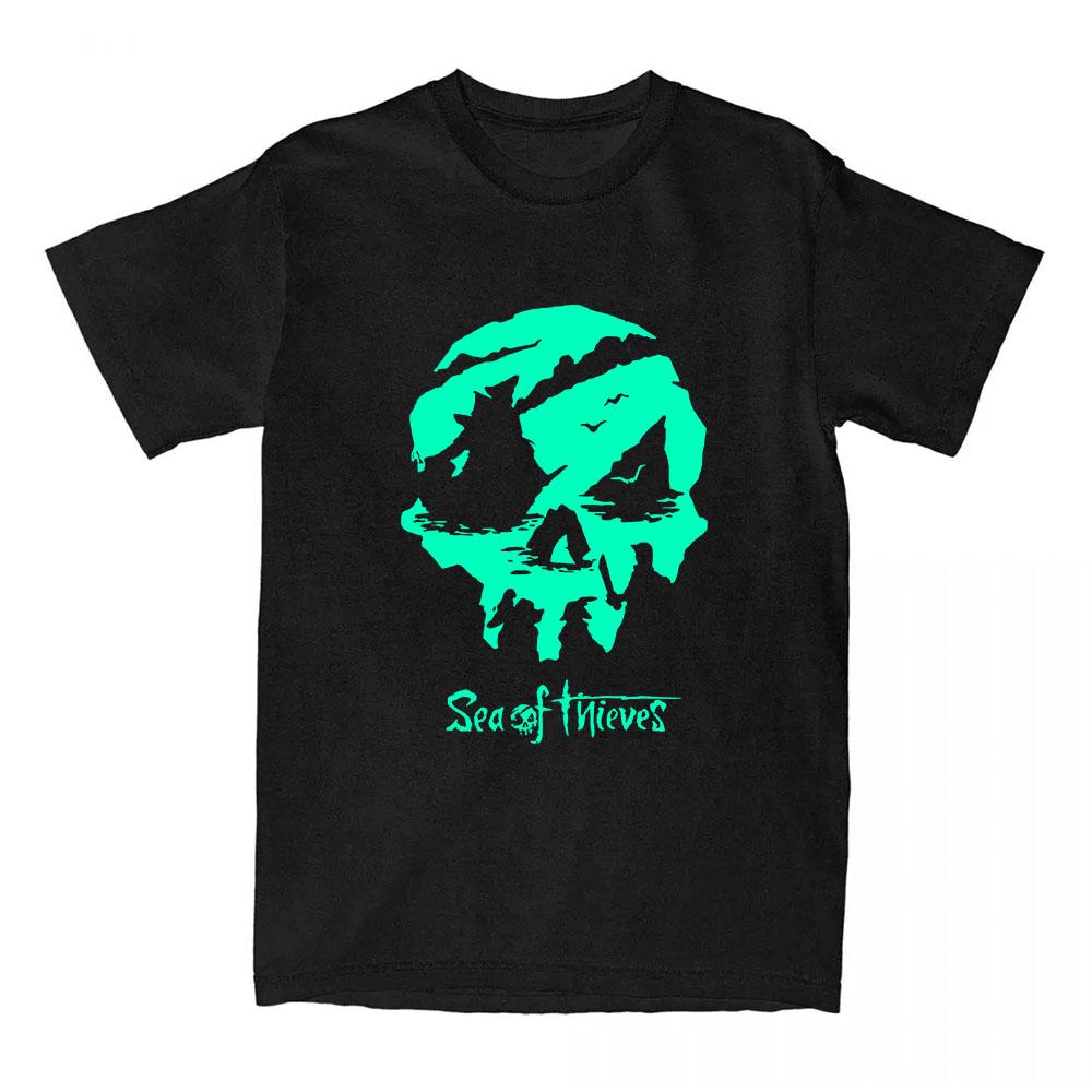 Sea of Thieves Графические футболки С круглым вырезом Свободная футболка Унисекс Уличная одежда С коротким рукавом Хлопковая футболка Повседневная одежда XS