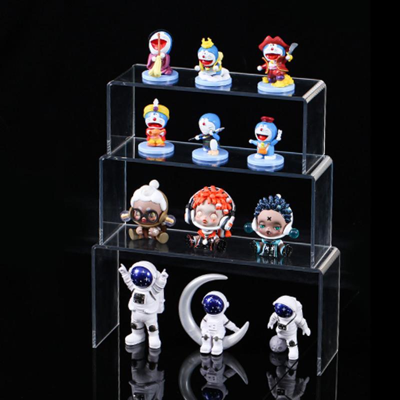 Acrylic Display Risers for Funko Action Figures,Jewelry,Makeup,Display Shelf Stand for Cupcake, Clear U Shape Showcase Fixtures