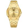 Waterproof Mens Square Quartz Watch Luminous Day Date Display Steel Strap Classic Casual Daily Wristwatch