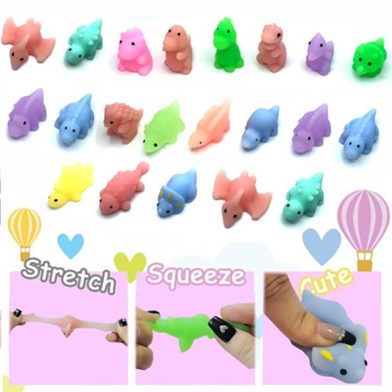 5Pcs Animal Squishes Toys Soft TPR Mini Dinosaur Doll Flexible Pinch Toy Stress Relief Lovely Dinosaur Squeeze Toys Kids Sensory Toys Party Favors