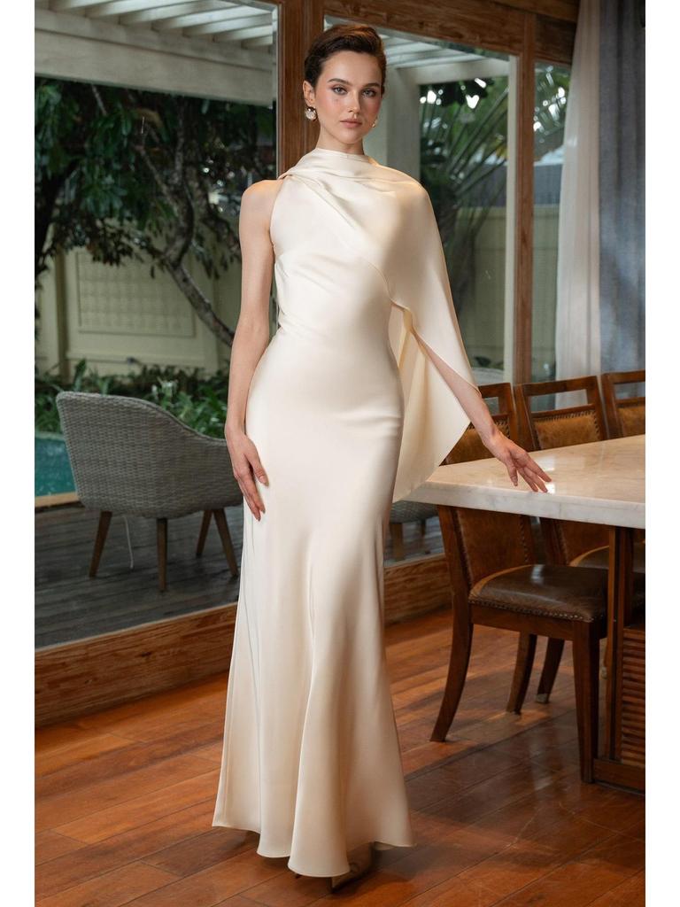Elegant Summer Satin Evening Gown - Sexy European & American French Style Long Dress for Women
