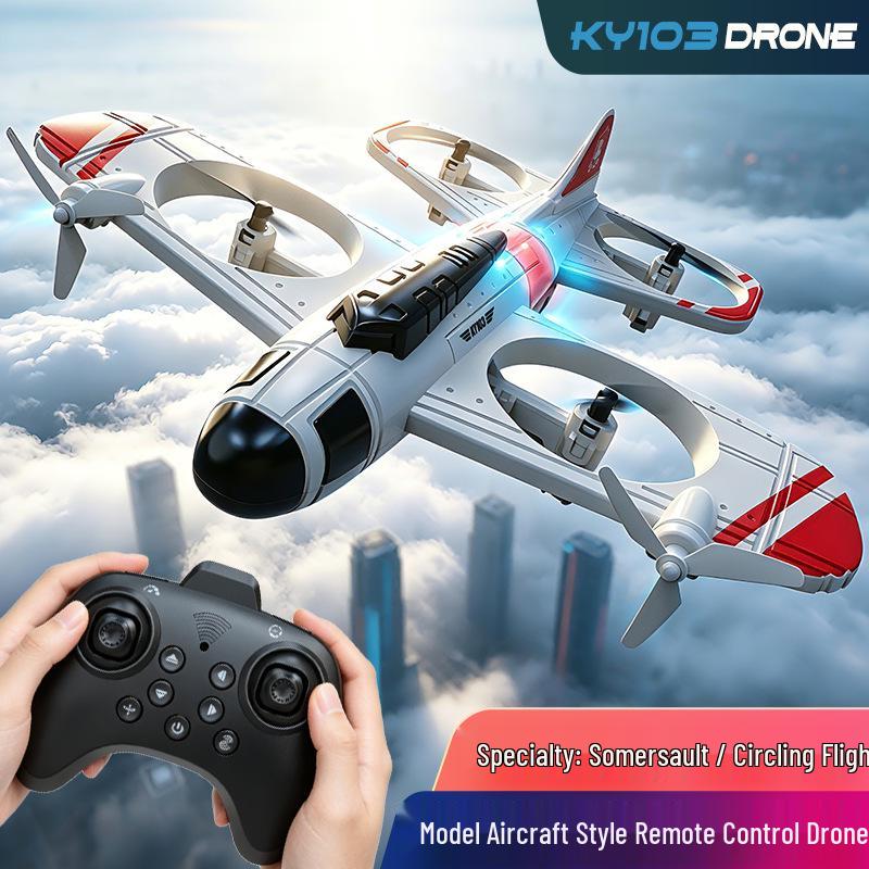 KY103 Stunt Kids' Durable RC Fighter Aircraft Model Quadcopter Toy Drone