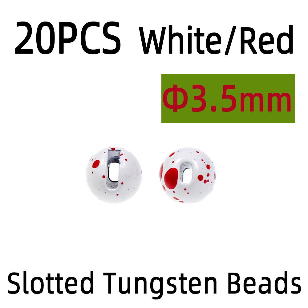 20 buc. Mărgele metalice de tungsten cu fante cu ochi cu puncte pentru pescuitul cu muscă de tungsten pe gheață Jig Cap de mărgele Material pentru legarea muștelor