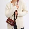 Coach Tabby 20 Logo de la Marque Poignée Amovible Sac à Main en Cuir Lisse Sac Bandoulière Petit Sac à Main Femme Marron Foncé CW632-B4XB6