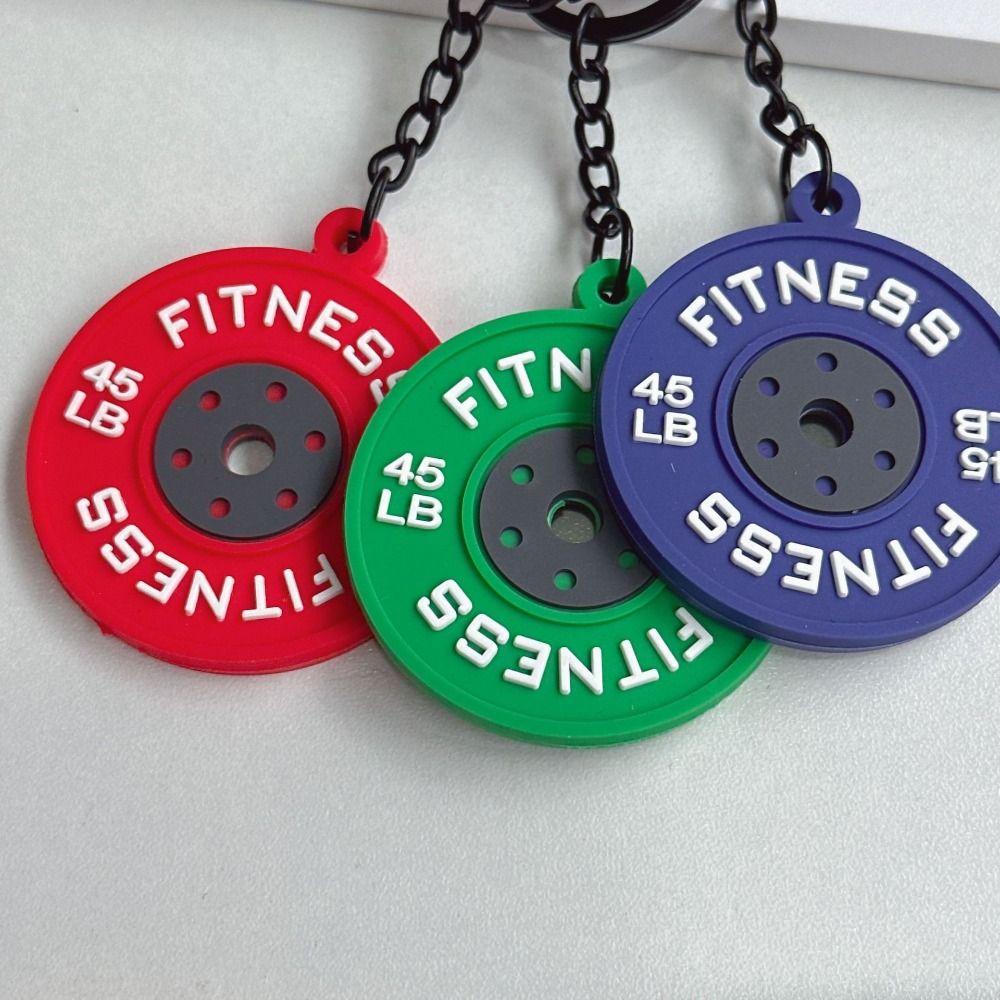with D-shaped Carabiner Barbell Plates Key Chain 3-in-1 Fitness Series Pendant  Fitness Prople