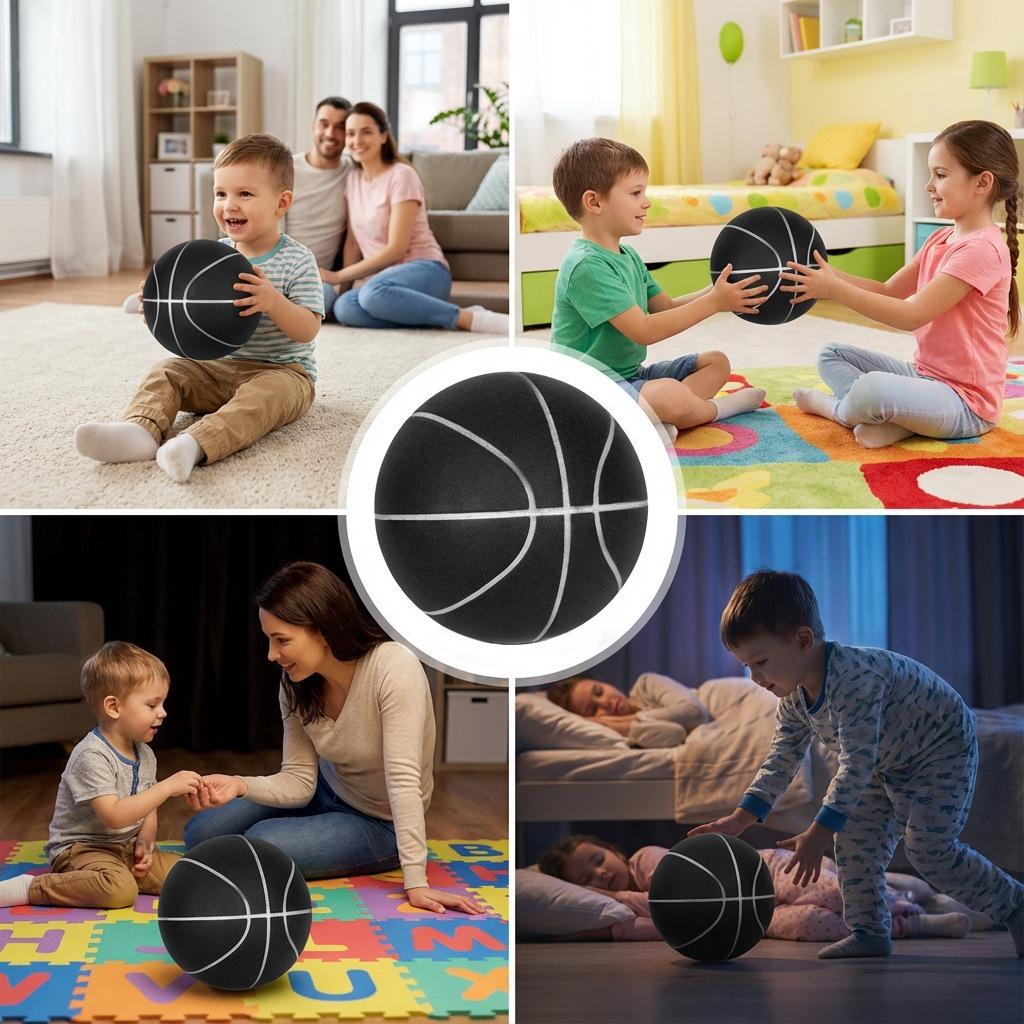 Children's Silent Indoor Basketball - High Bounce Training Ball with Logo Printing