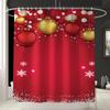 Christmas Series Shower Curtain Rug Lid Toilet Cover Mat Bath Mat Set Bathroom Supplies