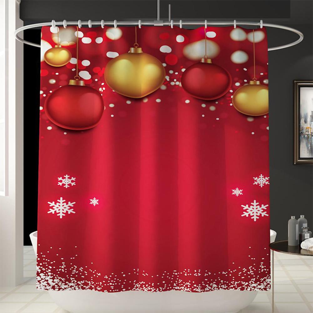 Christmas Series Shower Curtain Rug Lid Toilet Cover Mat Bath Mat Set Bathroom Supplies