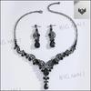 Rhinestone Necklace And Earring Jewelry Set