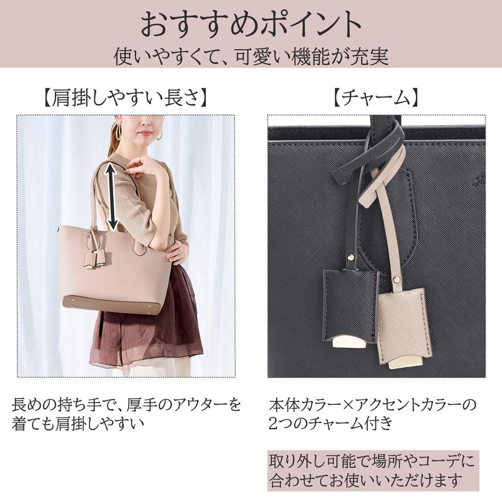 Tote A4 Tablet 16145 [Jewelna Rose] Bag, Size, Storage, Commuting, School, No.