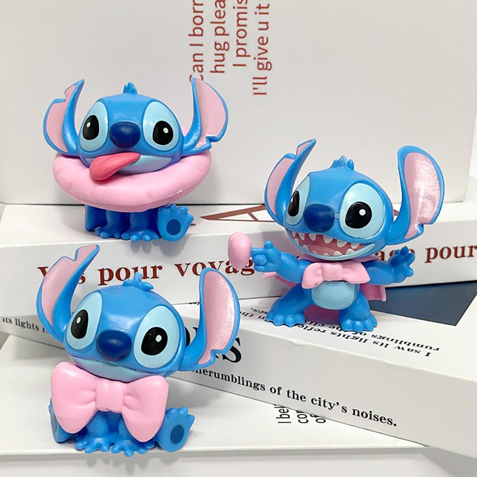 6Pcs/Set Latest Stitch Sweet Pink Series Adorable Stitch Action Figure PVC Doll Toy Desktop Decor Collectible Playthings Girlfriend Toy Gifts