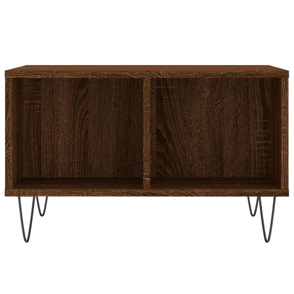 Coffee Table Brown Oak Effect 60 X 50 X 36.5 Cm Engineered Wood