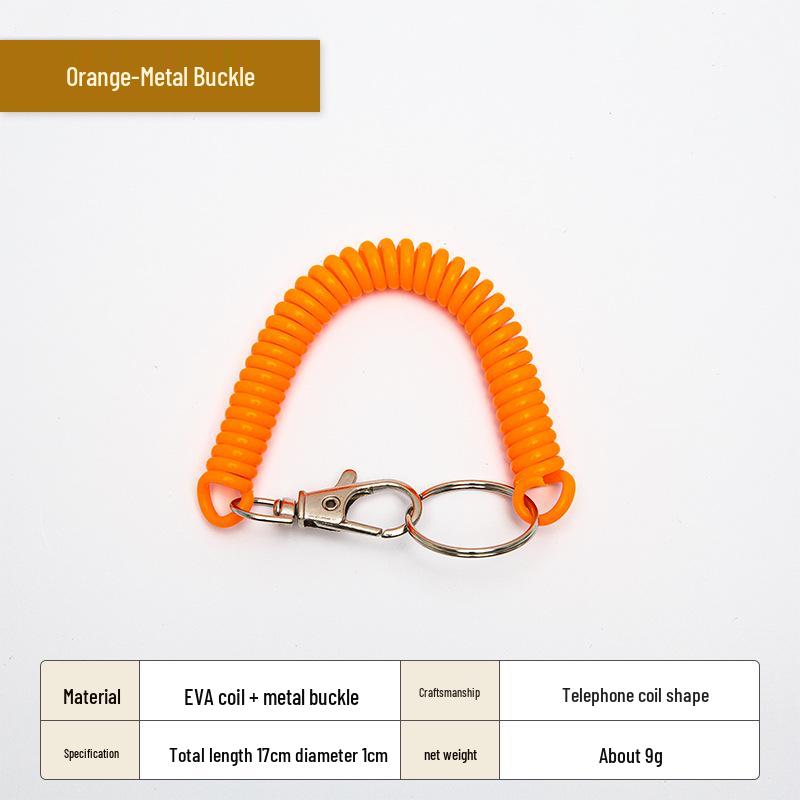 Spring Buckle Keychain Cord – Anti-Lost Outdoor Strap with Bag Holder