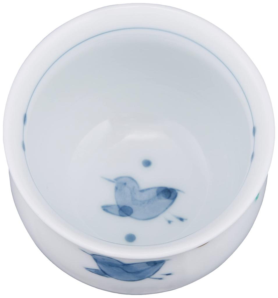 Hamatou Hasami Ware Matsukou Pottery Masayuki Kiln Teacup Diameter Sometsuke Chidori Blue 139161 Mini, Approx. 7cm,