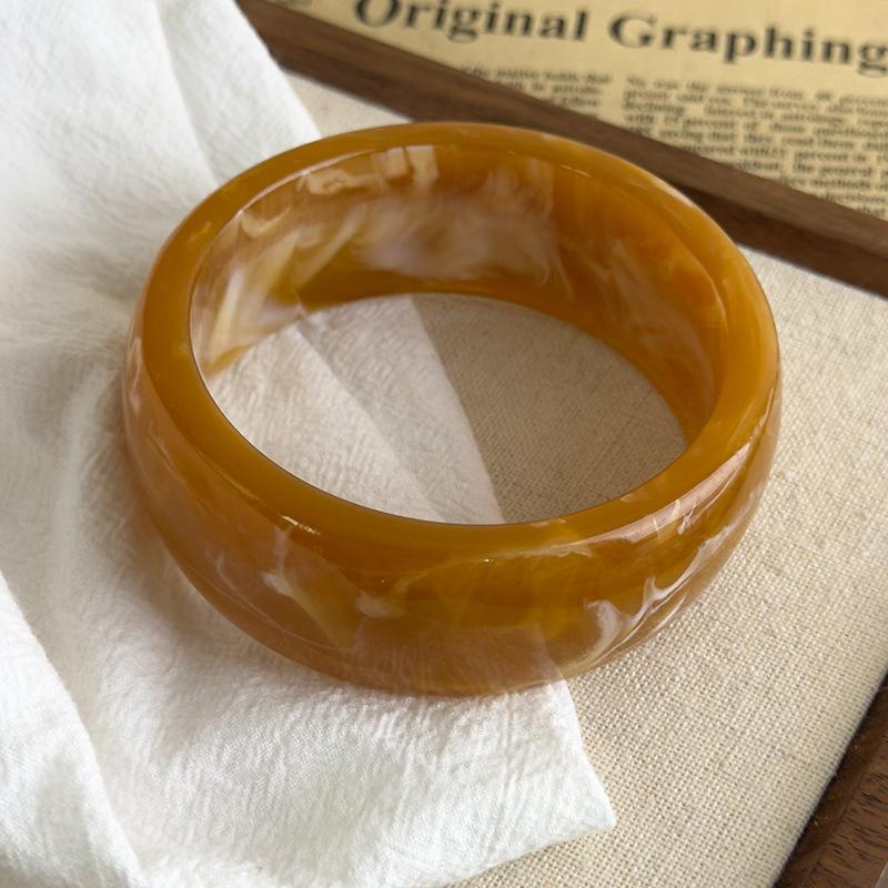 Винтажный акриловый ацетатный широкий круглый браслет для женщин