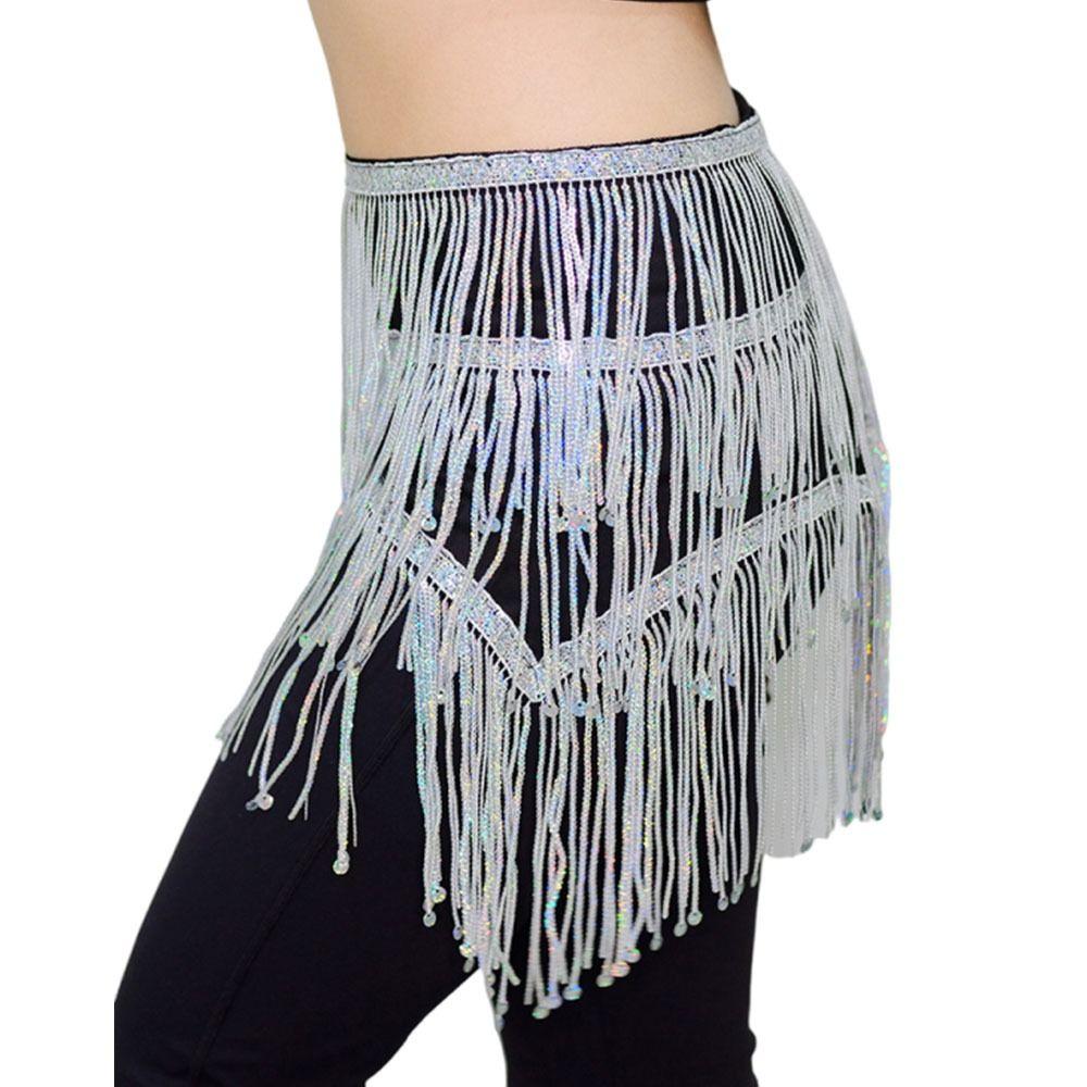 Fashion Tassel Belly Dance Hip Scarf Sequins Bohemian Waist Chain Crochet Belly Dance Belt Dance