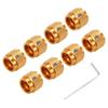 Uxcell Set of Metal Guitar Volume Tone Control X with Set for Electric Guitars and Gold Finish 8-Piece Knobs, Dome-Shaped & Knobs, 1/4" 9/16" Screws,