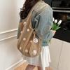 Large Capacity Crochet Shoulder Bag Sweet Knitted Handbag Simple Shopping Bag  Ladies