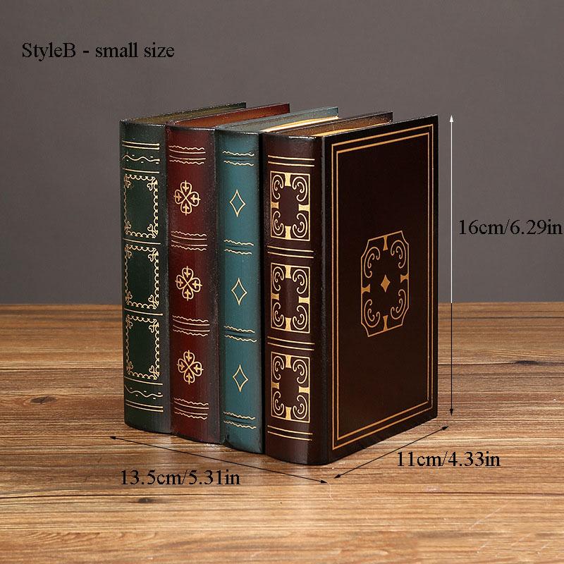 Newest Book Shaped Storage Box Vintage Style Wooden with Lid Stackable Decorative Jewelry Case Home Office Ornaments Organizer