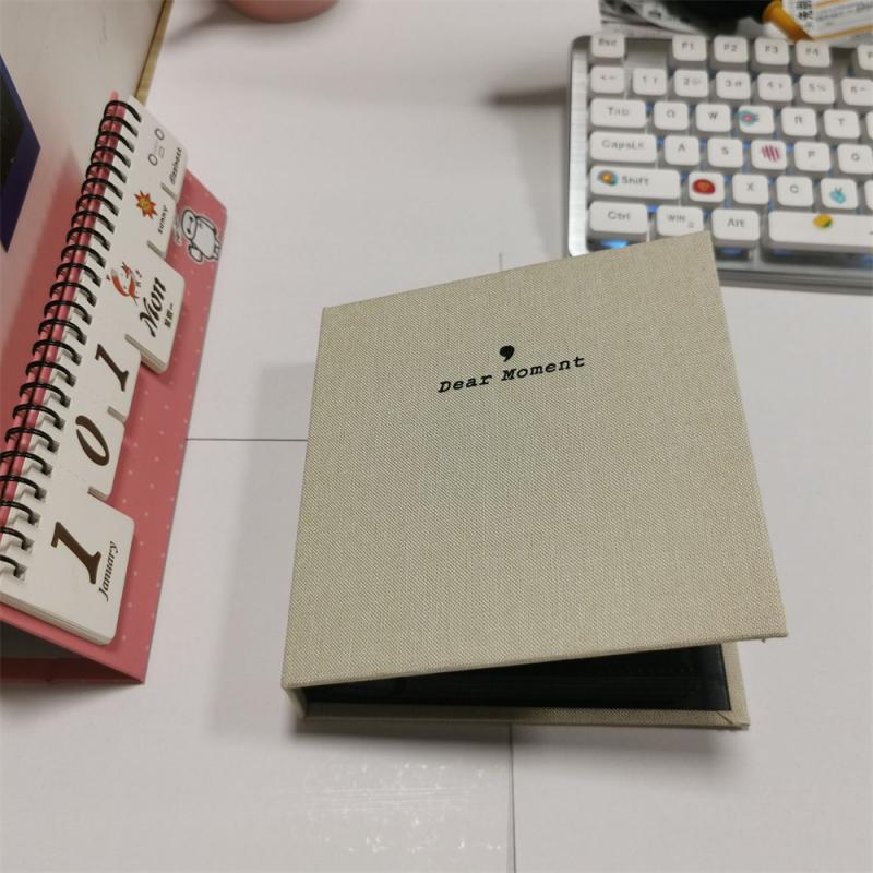 Albums Exquisite Cotton Linen Photo Album Instax Memory Book For Cards Protectors 1415  3cm Card Book Loose-leaf Album 3 Inch