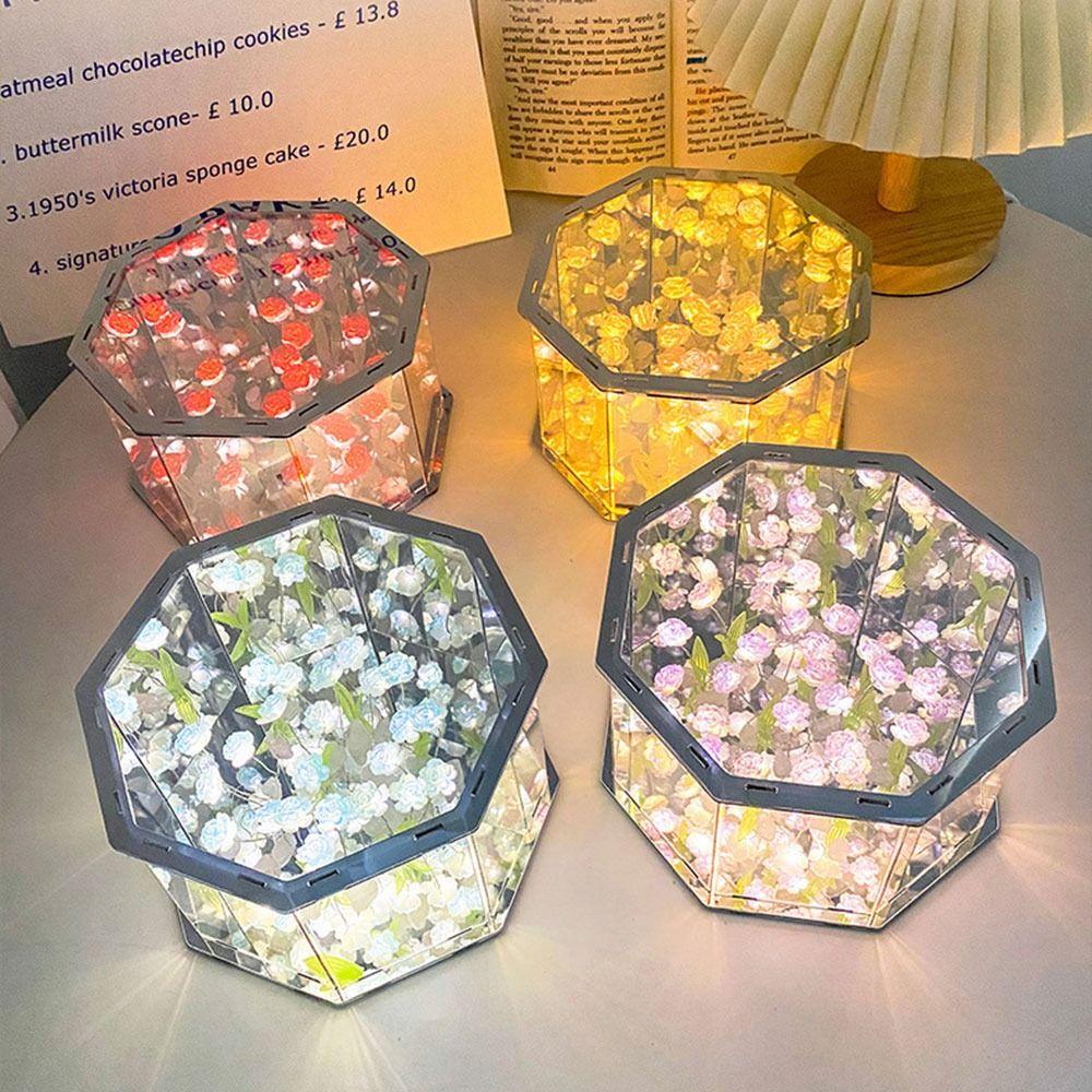 DIY Material Package Handmade Tulip Mirror Desktop Decoration Small Night Light  for Living Room