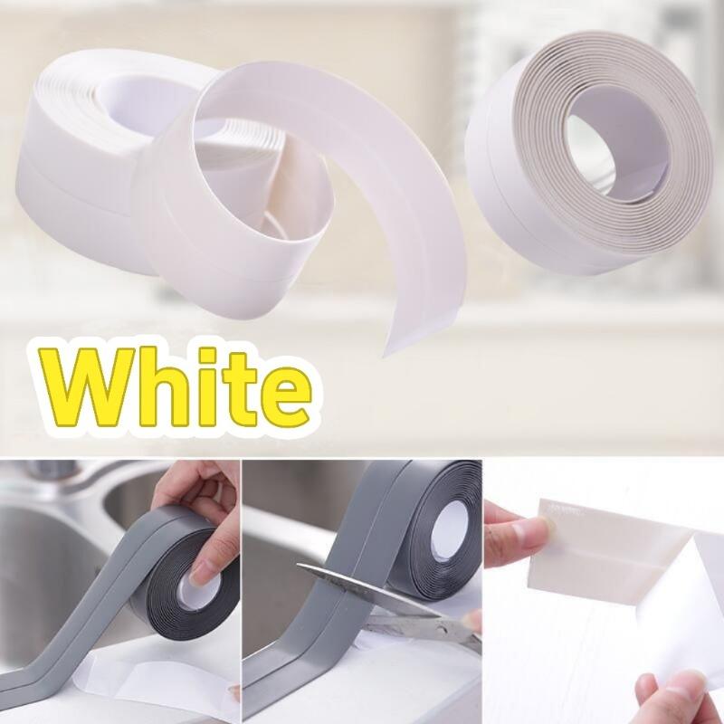 

Easy-Apply Waterproof PVC Sealing Tape - Transparent, Anti-Mildew Caulk Strip for Kitchen & Bathroom Sinks, Toilets, and Bathtub 1pcs&2.2cm&1m белый