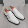 New Britain Fashion Pointed Belt Buckle All Match Shoes For Men Casual Monk Strap Loafers Formal Dress Footwear