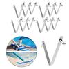 Set mit 12 Edelstahl-Skimmer-Netzklammern, V-förmige Poolwerkzeugklemmen, Korrosionsbeständige Wartungsgeräte