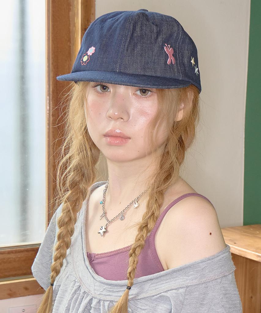 Kiibi Kitsch Washed Denim Cap Navy