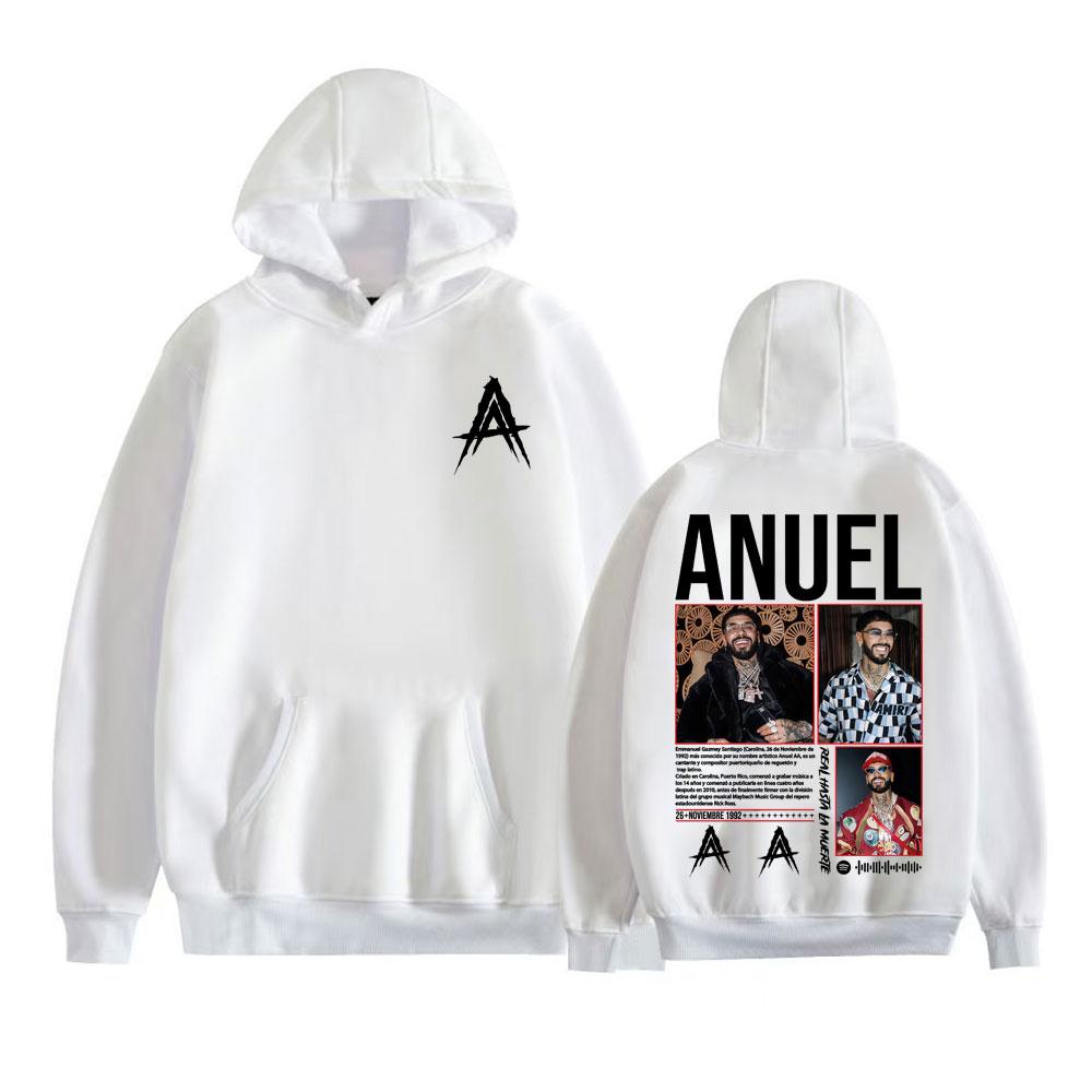 Anuel AA Real Hasta La Muerte 2025 World Tour Hoodies Men's Clothing Harajuku Hip Hop Sweatshirts Casual High Quality Pullovers
