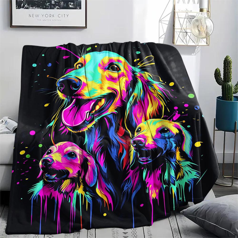 Flaneldecke mit Hundemuster, Hohe Qualität, Bequem für alle Jahreszeiten, Heimdekoration, Wärme und Komfort, Perfekt für Weihnachtsgeschenke