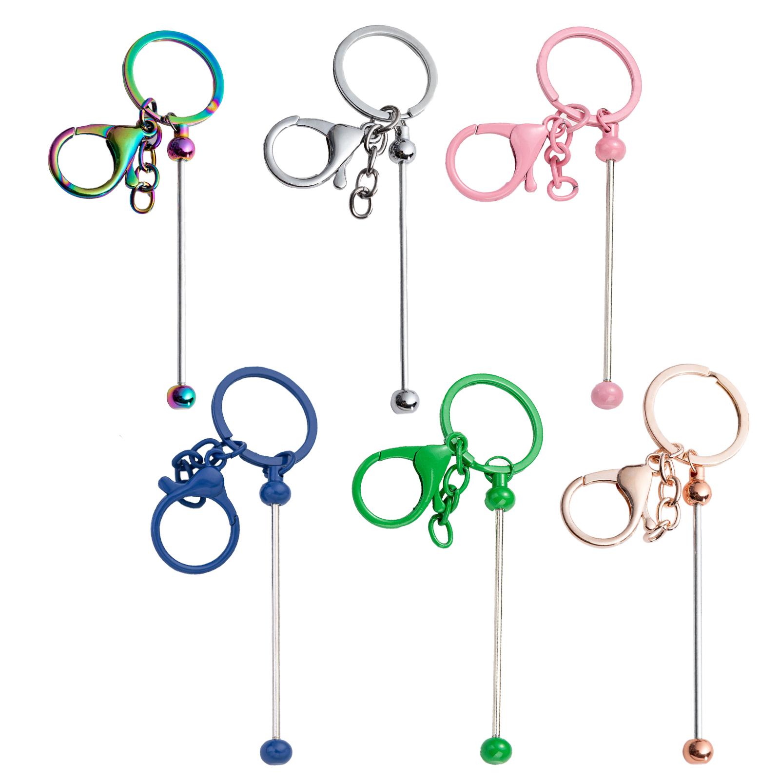 

6 шт. брелок для ключей с бусинами, цветной брелок с бусинами, автомобильный держатель для ключей, рюкзак, брелок с подвесками, украшения, подарок для ребенка, студента D