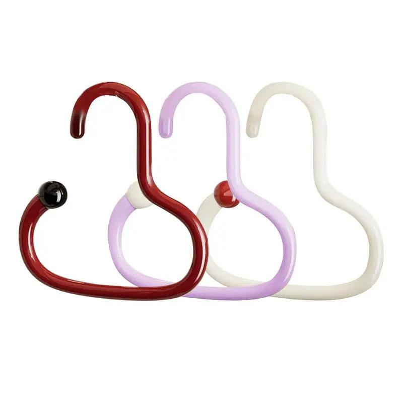 3pcs Versatile Round Storage Hook for Hats Ties Scarves Bags Dopamine Plastic Multi-Purpose Storage Rack  for Hats Scarves Belts