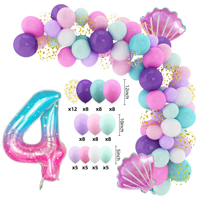 Balloon chain set 12 inch mermaid tail balloon latex balloon birthday party decoration balloon