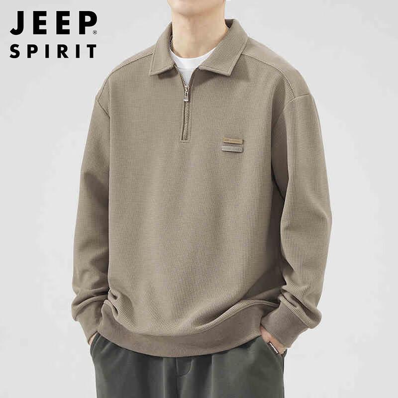 JEEP SPIRIT Men's Polo Neck Long Sleeve T-shirt