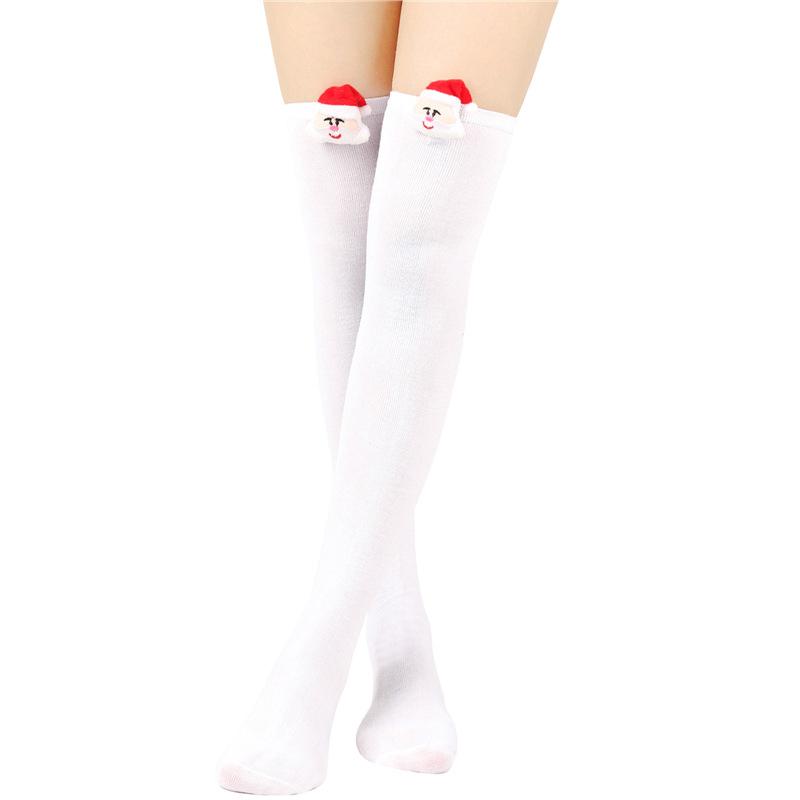 Santa Claus Striped Socks Doll High Socks Over The Knee Socks Women'S Christmas Doll Stockings Party Long Socks