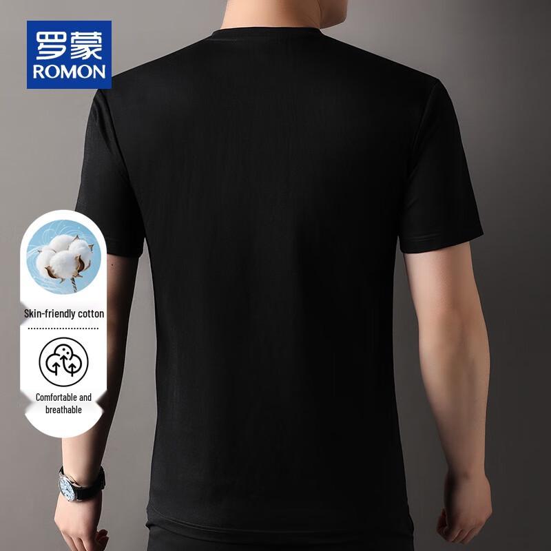 ROMON Men's Summer Stand-Up Collar Short-Sleeve T-Shirt