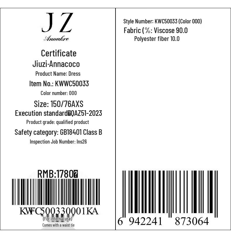 Women's JIUZI ANNACO Round Neck Tencel Loose Robe Dress