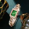 No gift box, new and small group temperament bracelet watch square quartz watch   inlaid jewelry 4 pieces set