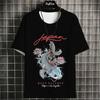 Lässiges Herren-T-Shirt mit Anime-Fisch-Grafik-T-Shirts für Männer, übergroße T-Shirts, kurzärmelige Oberteile, Harajuku, Streetwear, Herrenbekleidung, XL