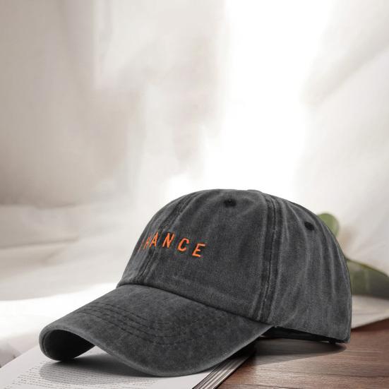 Unisex-Baseballkappe, Stickerei, verwaschen, Used-Look, lange Krempe, verstellbares Loch für Pferdeschwanz, UV-Schutz, Sonnenschutz, leichte Schirmmütze für Erwachsene im Freien