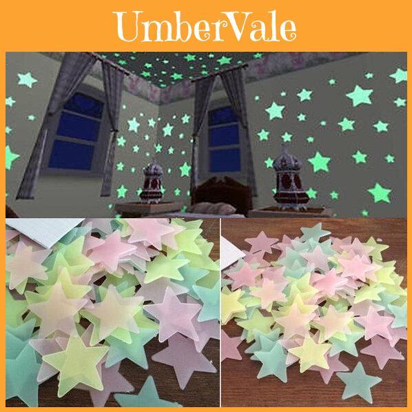 Stickers 100pcsbag Wall Decal Glow In The Dark Baby Kids Bedroom Home Stars Color Decor