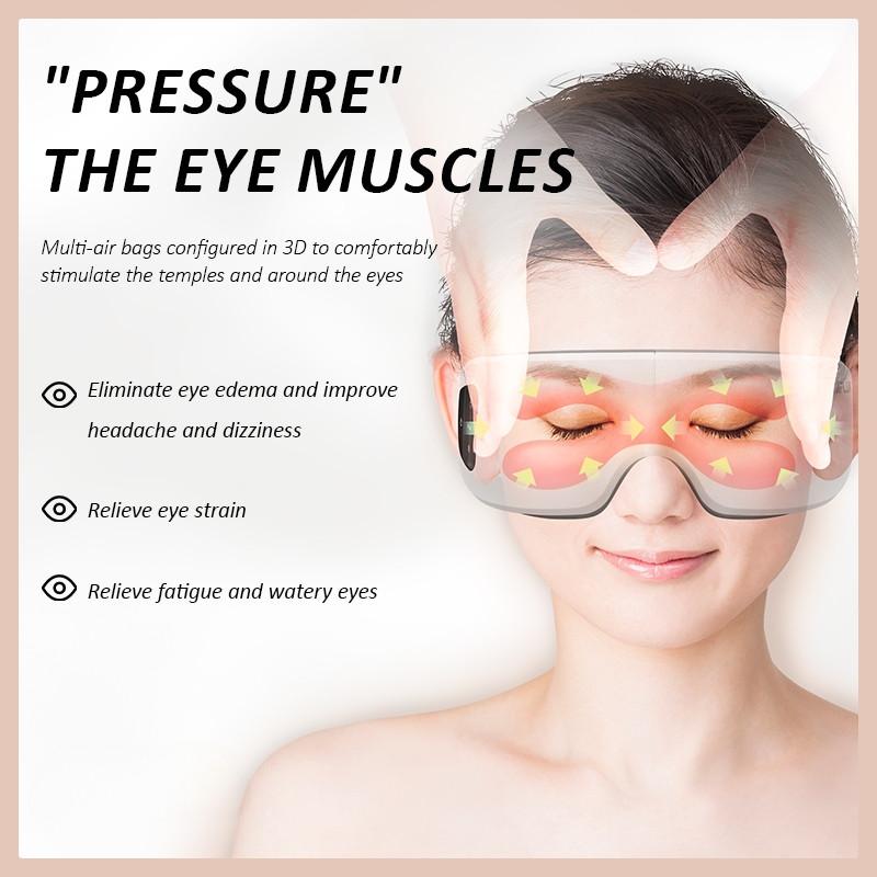 Eye Care Pulse Massager Air Pressure Vibration Light Airbag Heat Hot Compress Eye Mask Relieve Dry Eye Fatigue Massage Device