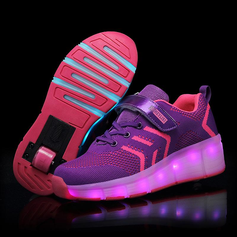 

Новые одноколесные кроссовки-ролики с USB-зарядкой, светодиодной цветной подсветкой, светящиеся кроссовки, детские двухколесные роликовые кроссовки 2025 39