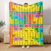 1pc Periodic Table,Chemistry,Elements Digital Print Flannel Blanket - Contemporary Style, Suitable for All Seasons, Perfect for Home, Travel