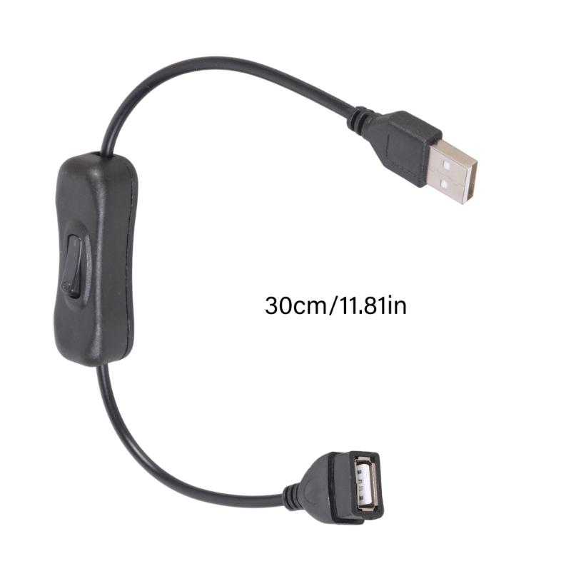 30cm USB-Stromkabel mit 304 Ein/Aus-Schalter für Tischventilator Kleine Lampe Computer-Peripheriegeräte USB-Schalterkabel