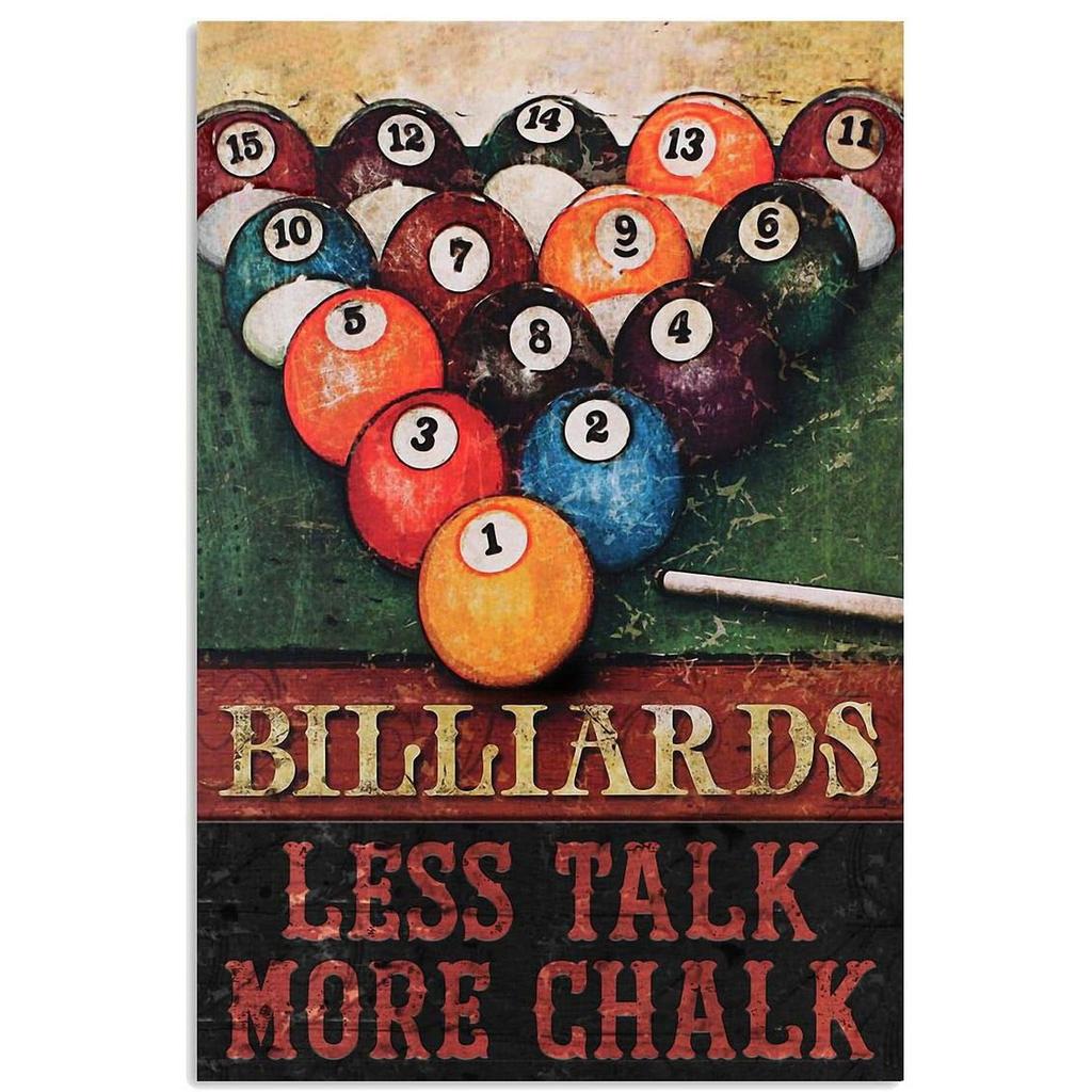 Billiards Metal Tin Signs Snooker Wall Art Posters Plaque Sign Vintage Iron Painting Decoration for Home Cafe Game Room Club Bar