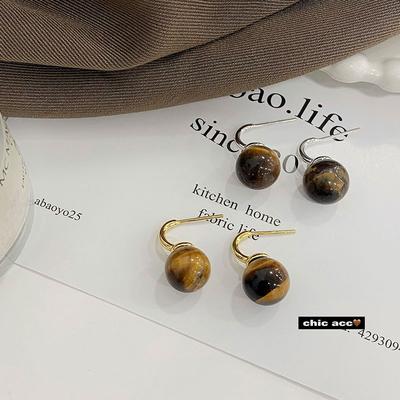 Boucles d'oreilles œil de tigre légères, luxueuses, rétro, haut de gamme, personnalisées, à crochet, simples