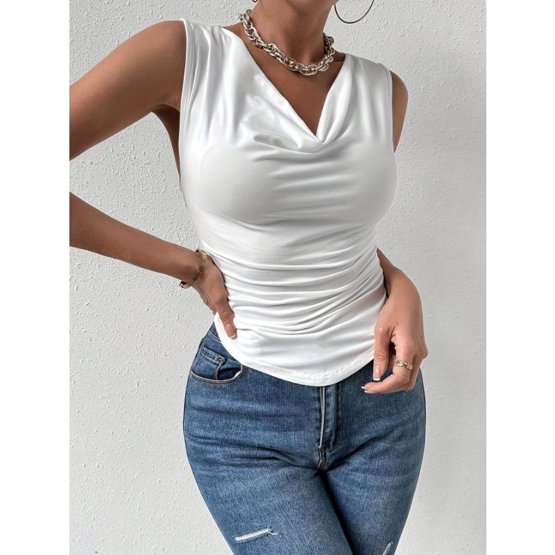 New Solid Color Sleeveless Slim Sexy Top Casual Women