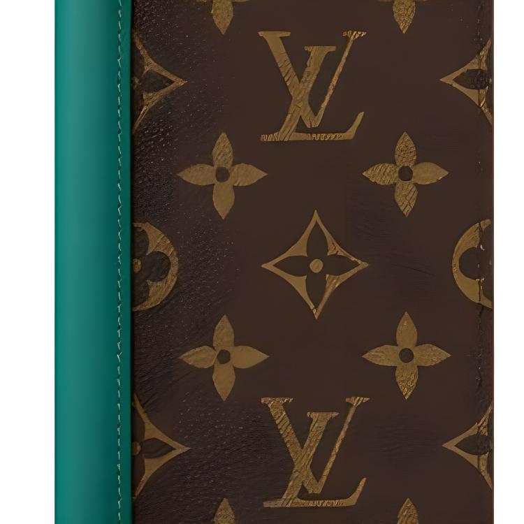 Louis Vuitton Passport Cover Borneo Green/Brown Monogram Canvas Women Wallets M12823
